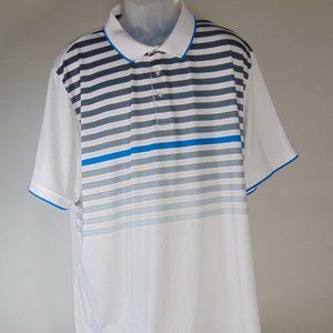 BLUE & BLACK STRIP GOLF SHIRT